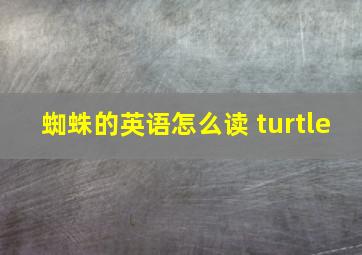 蜘蛛的英语怎么读 turtle